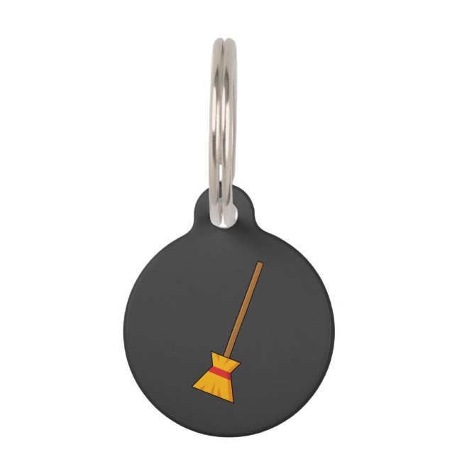 Witch Broom | Add Name Pet Tag (Front)