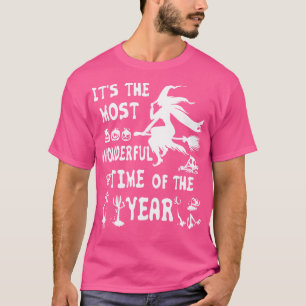 Witch Broom Halloween Its The Most Wonderful Time T-Shirt