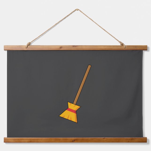 Witch Broom Hanging Tapestry (Front)