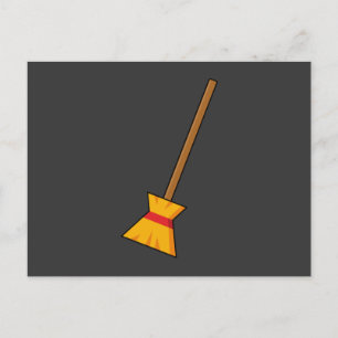 Witch Broom Holiday Postcard