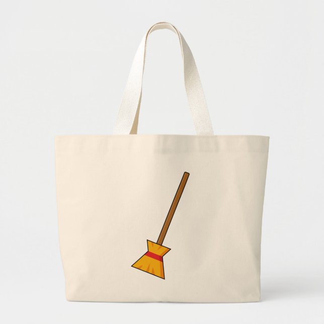Witch Broom Large Tote Bag (Front)