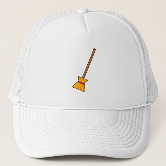 Witch Broom Trucker Hat (Front)
