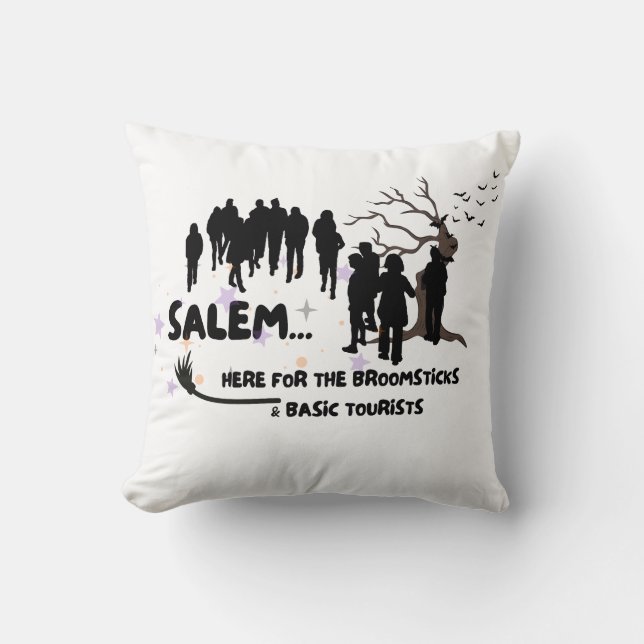 Witch Broom Visit Salem Basic Tourist Cushion (Front)