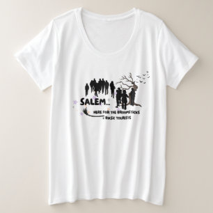 Witch Broom Visit Salem Basic Tourist Plus Size T-Shirt