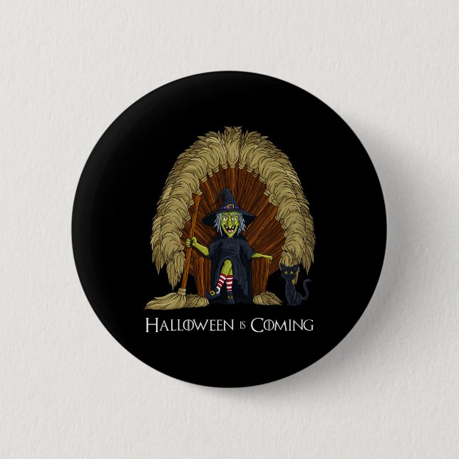 Witch Brooms Throne Fun Halloween Girls Kids  6 Cm Round Badge (Front)