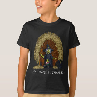Witch Brooms Throne Fun Halloween Girls Kids  T-Shirt