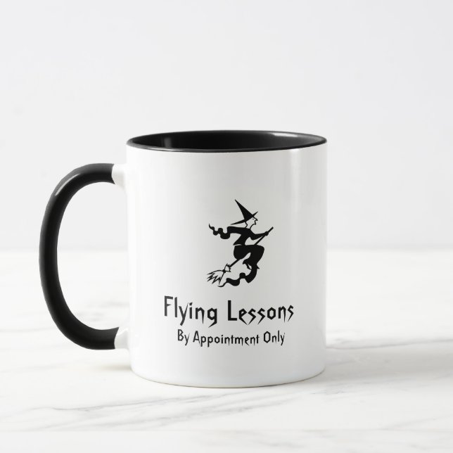 Witch Broomstick Flying Lessons Mug (Left)