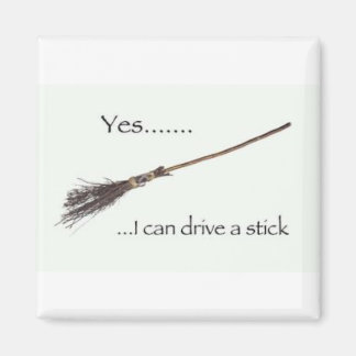 Witch broomstick fridge magnet