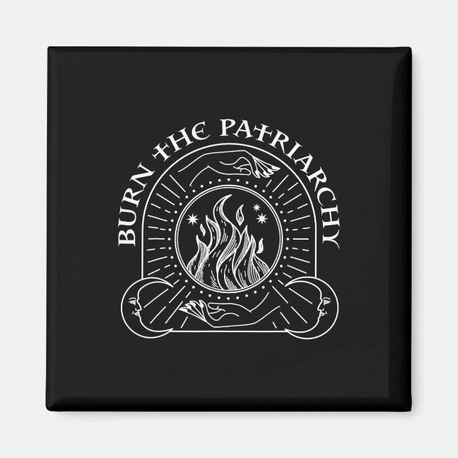 Witch Burn The Patriarchy Halloween Women's Rights Magnet (Front)