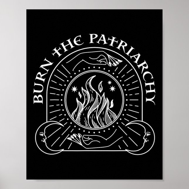 Witch Burn The Patriarchy Halloween Women's Rights Poster (Front)