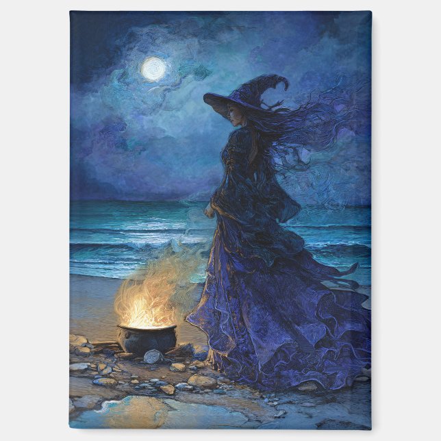 Witch by the Moonlit Sea Magnet (Front)
