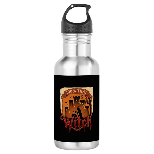 Witch Castle Cauldron Owl Bats_1 532 Ml Water Bottle (Front)