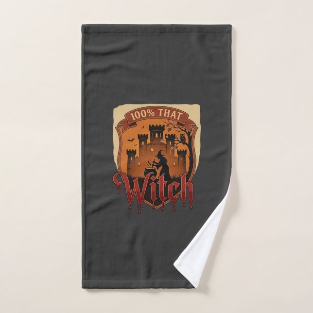 Witch Castle Cauldron Owl Bats_1 Hand Towel (Hand Towel)