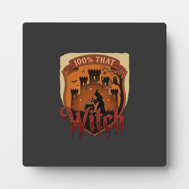 Witch Castle Cauldron Owl Bats_1 Plaque (Front)