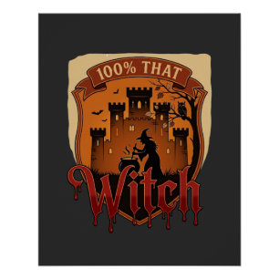 Witch Castle Cauldron Owl Bats_1 Poster