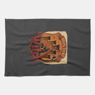Witch Castle Cauldron Owl Bats_1 Tea Towel