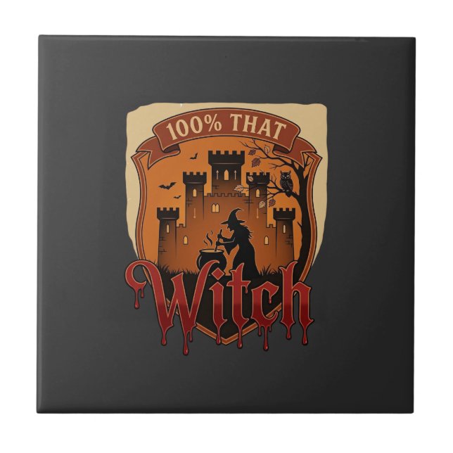 Witch Castle Cauldron Owl Bats_1 Tile (Front)