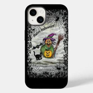 Witch , Cat , Bat and Pumpkin , Happy Halloween ! iPhone 14 Case