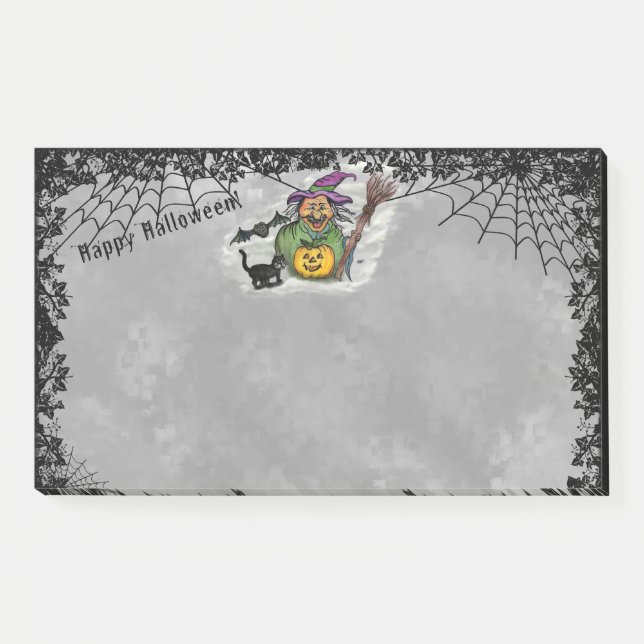 Witch , Cat , Bat and Pumpkin , Happy Halloween ! Post-it Notes (Front)