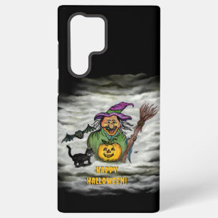 Witch , Cat , Bat and Pumpkin , Happy Halloween ! Samsung Galaxy Case