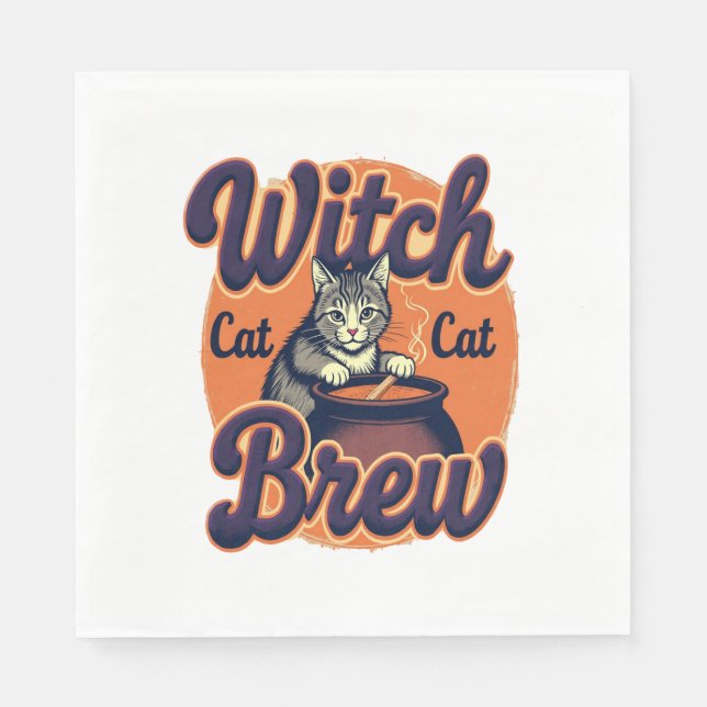 Witch Cat Brew Napkin (Front)