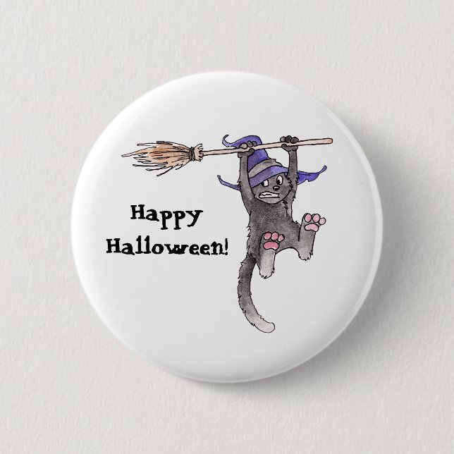 Witch Cat Button (Front)