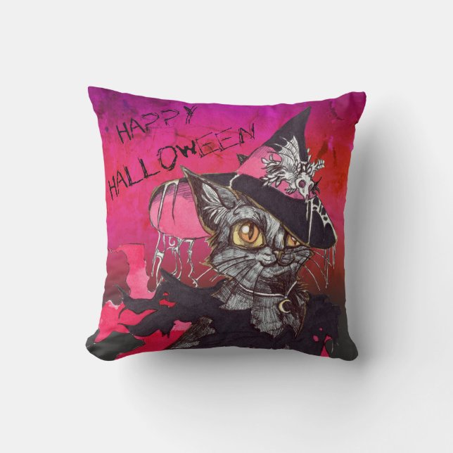 Witch Cat Cushion (Front)