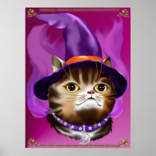 Witch Cat Face poster