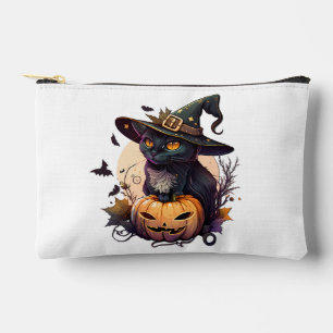 Witch Cat for Halloween Accessory Pouch