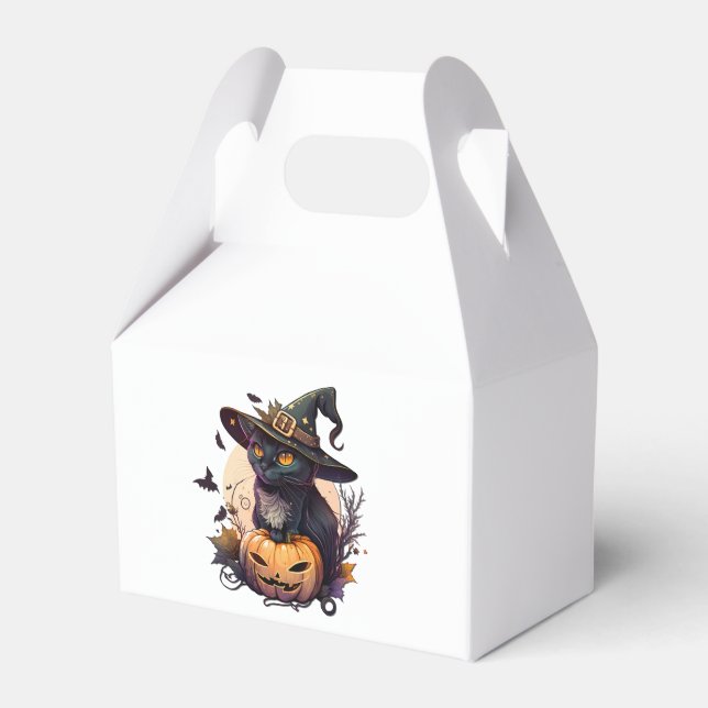Witch Cat for Halloween  Favour Box (Front Side)