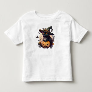 Witch Cat for Halloween Toddler T-Shirt