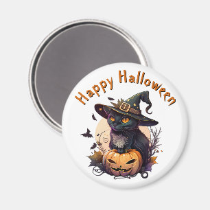 Witch Cat for Happy Halloween Magnet