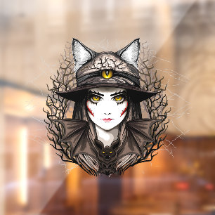 Witch Cat Halloween Creepy Cute Portrait