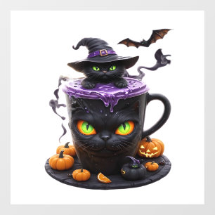 Witch Cat Halloween Latte  Creepy Cute Coffee with