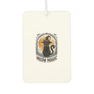 Witch Cat Shirt Vintage Halloween Moon Design_1 Car Air Freshener