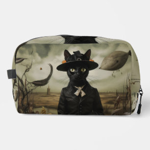 Witch Cat with Pumpkins Dopp Kit
