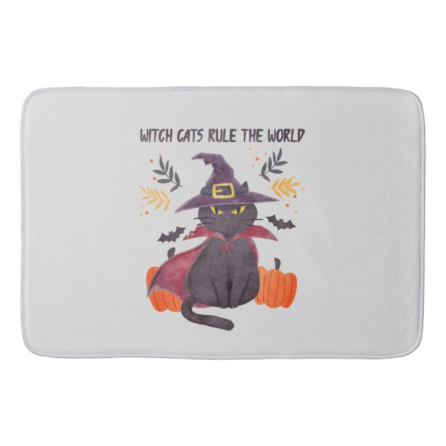 Witch Cats Rule The World Bath Mat (Front)
