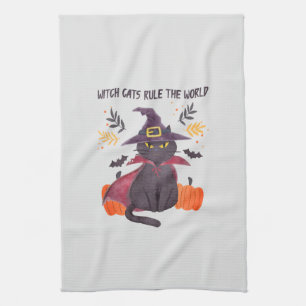 Witch Cats Rule The World – Black Cat Tea Towel