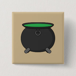 Witch Cauldron 15 Cm Square Badge