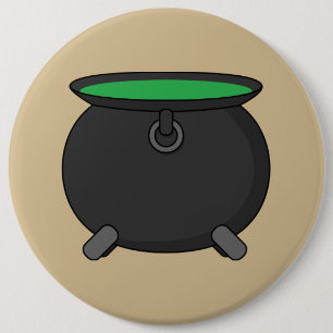 Witch Cauldron 6 Cm Round Badge