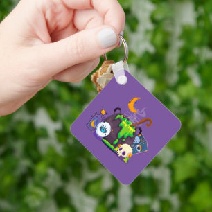 Witch Cauldron Cooking Potion Under The Moonlight Key Ring