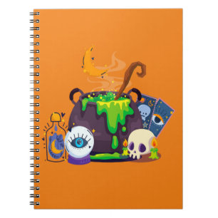 Witch Cauldron Cooking Potion Under The Moonlight Notebook