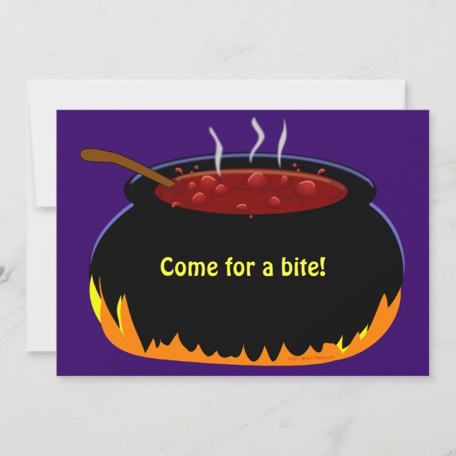 Witch Cauldron Halloween Party Invitation Template (Front)
