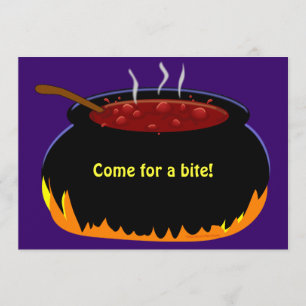 Witch Cauldron Halloween Party Invitation Template