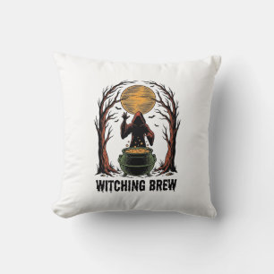 Witch Cauldron Halloween Vintage Engraving Shirt_1 Cushion