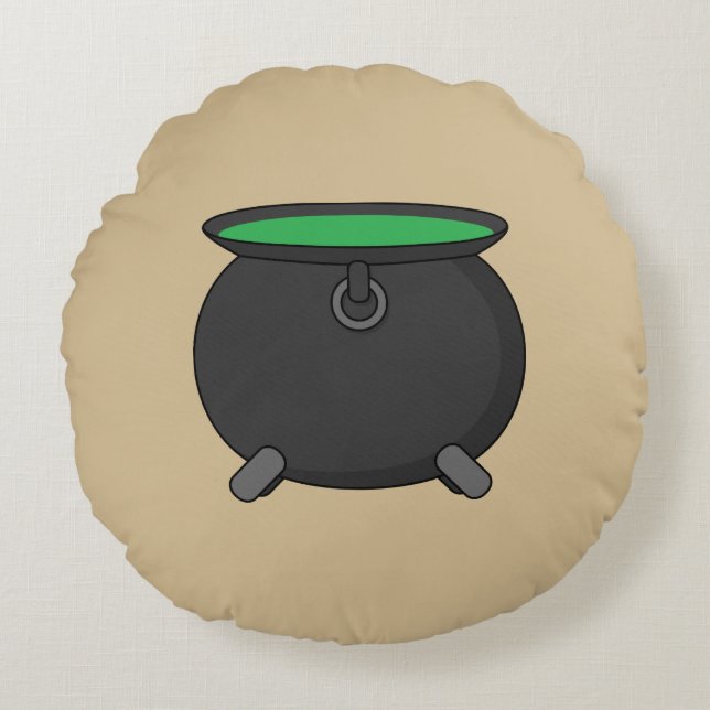 Witch Cauldron Round Cushion (Front)