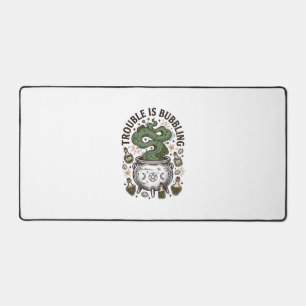 Witch Cauldron Shirt Trouble Is Bubbling_1 Desk Mat