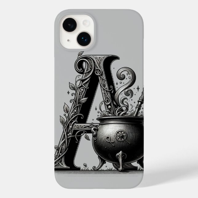 Witch Cauldron Witchy Letter A Custom Initial  Case-Mate iPhone Case (Back)