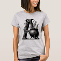 Witch Cauldron Witchy Letter A Custom Initial 