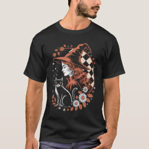 Witch Checkered Halloween T-Shirt